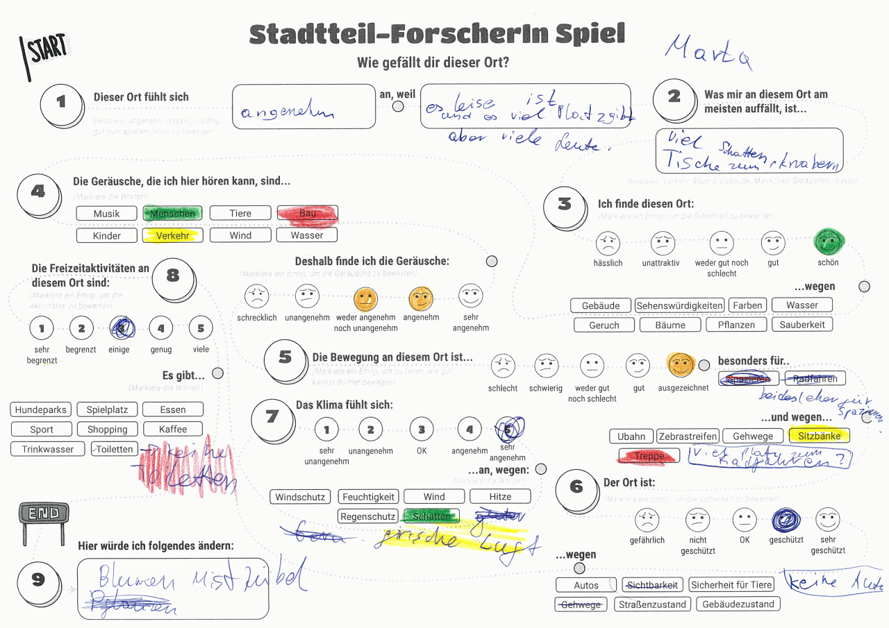 fig. 4-7 Excerpts from children's physical mapping worksheets 